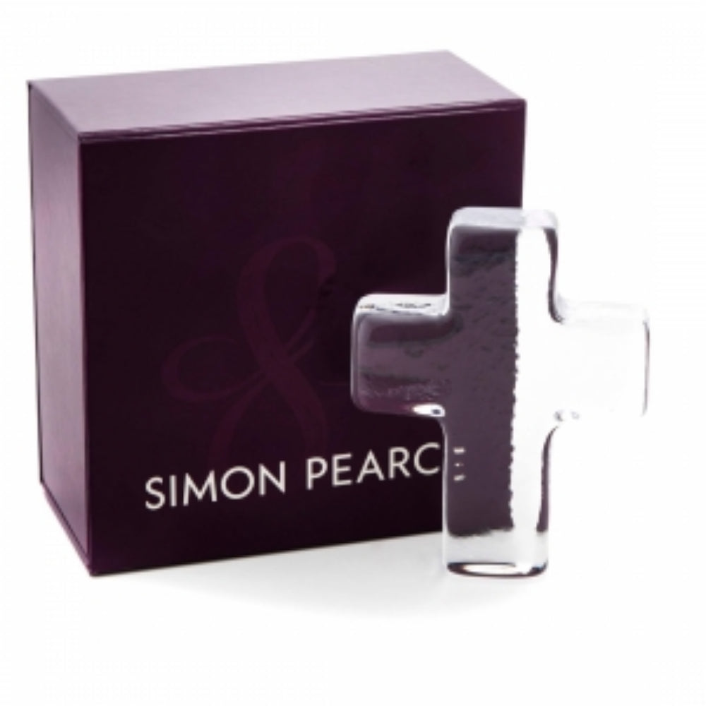 Simon Pearce Glass Cross in Gift Box-Large