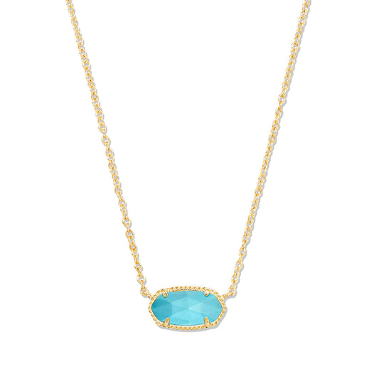 Kendra Scott Elisa Short Pendant Necklace in Gold Turquoise Magnesite