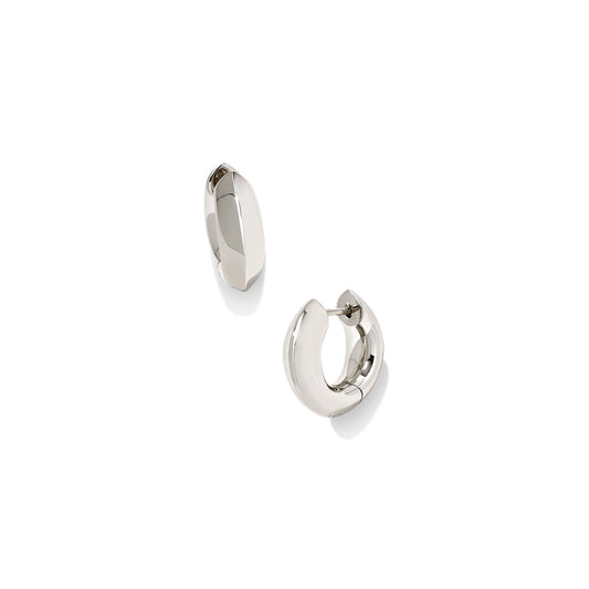 Kendra Scott Mikki Metal Huggie Earrings in Polished Silver