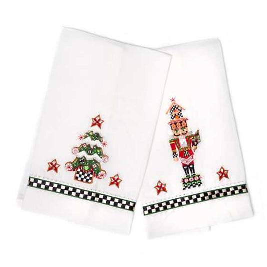 MacKenzie-Childs Nutcracker & Tree Guest Towel - Set of 2