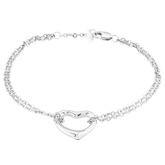 Sterling Silver Open Heart Bracelet