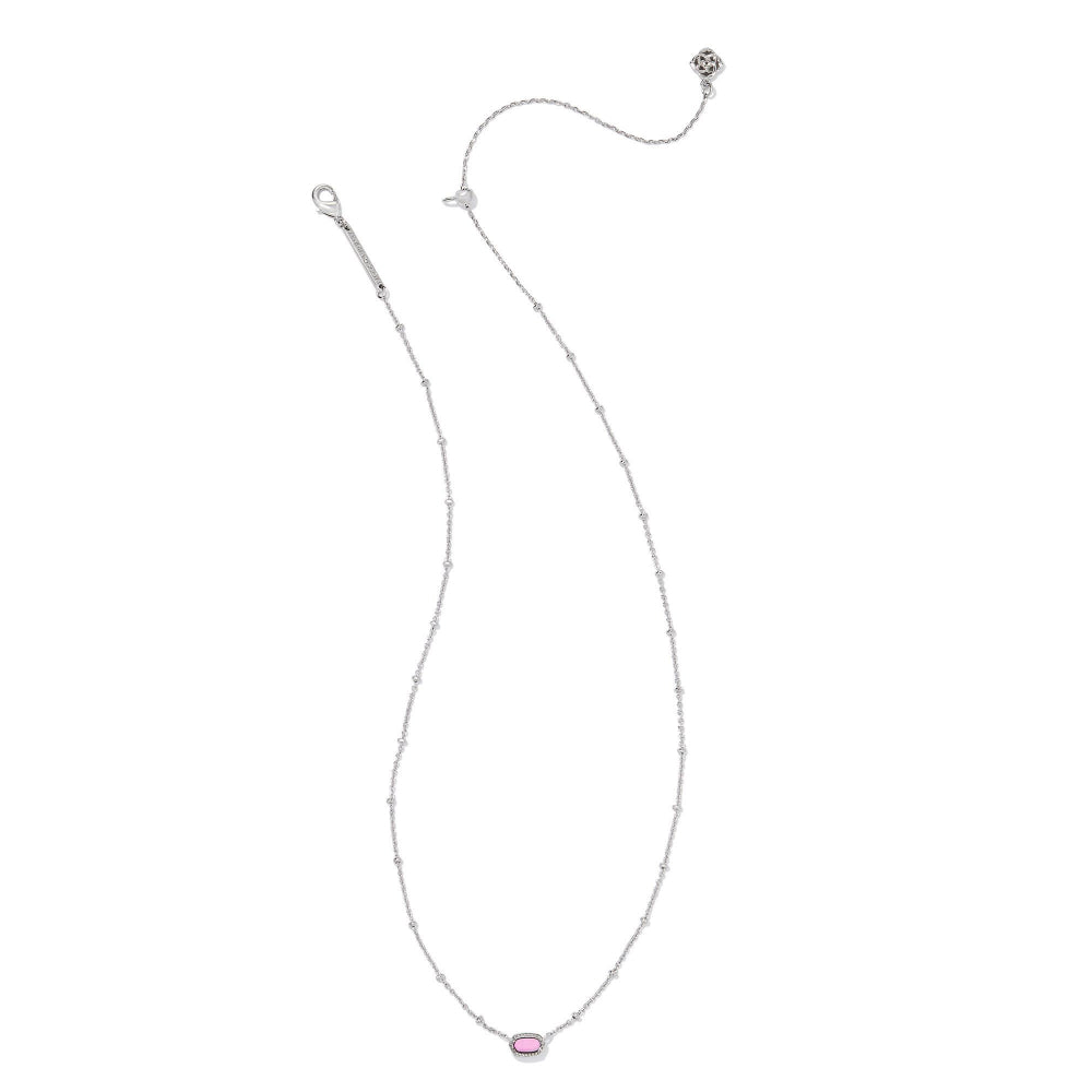 Kendra Scott Mini Elisa Pendant Necklace - Rhodium Fuchsia Magnesite