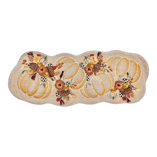 MacKenzie-Childs Autumn Frost Pumpkin Embellished Table Runner