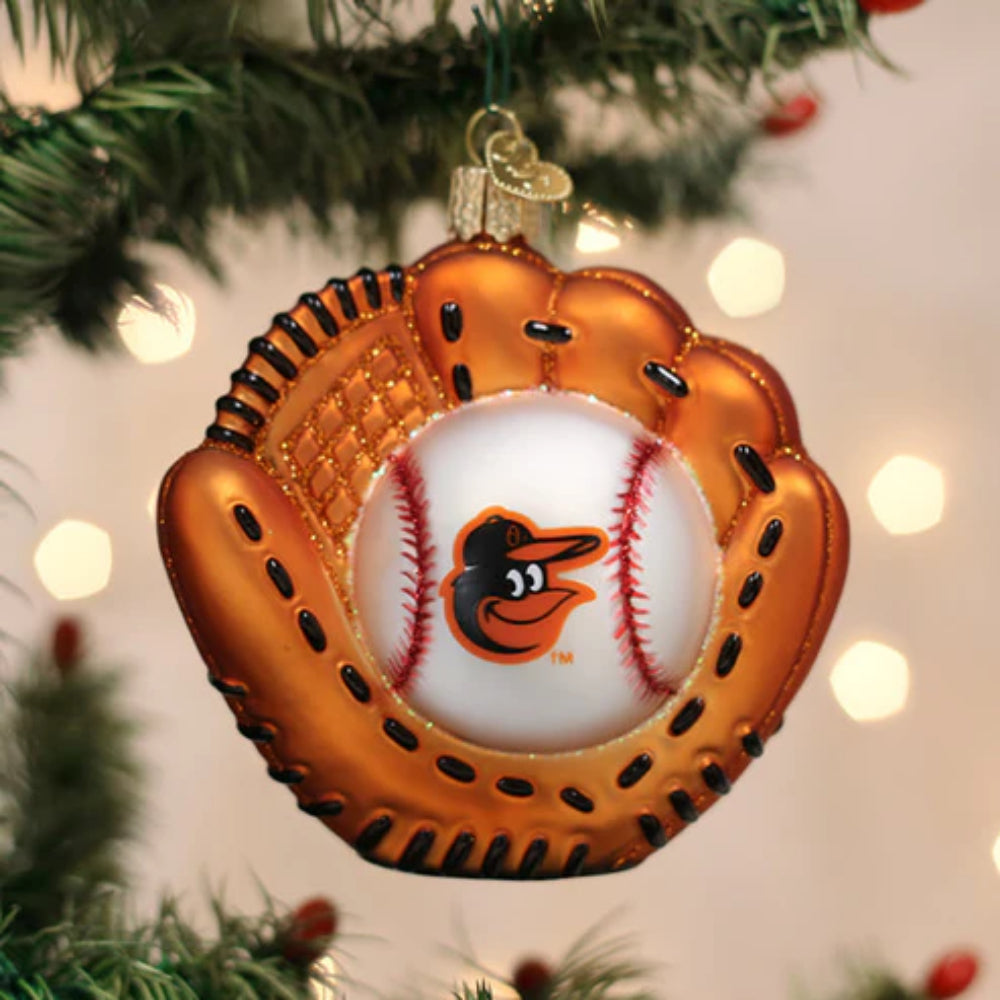 Old World Christmas Orioles Baseball Mitt Ornament