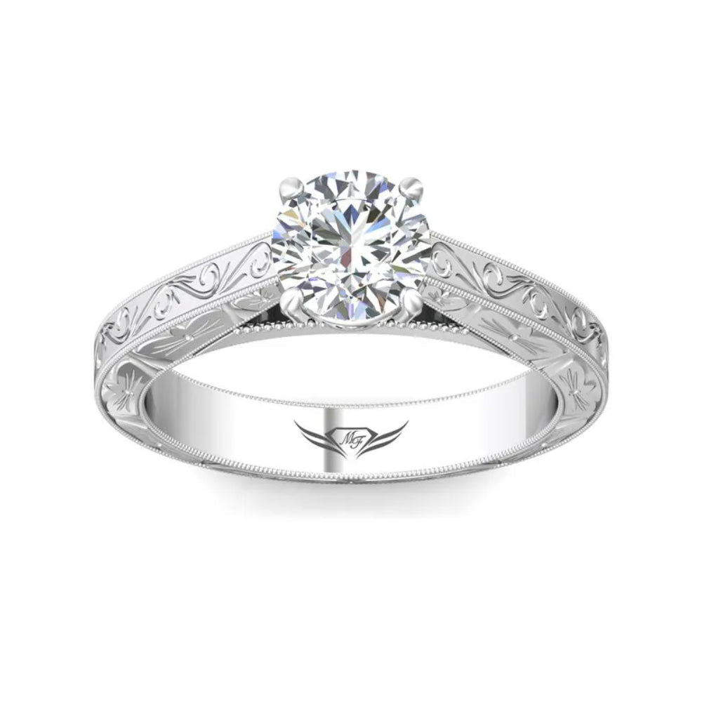 Martin Flyer 3 Sided Vintage Style Engagement Ring