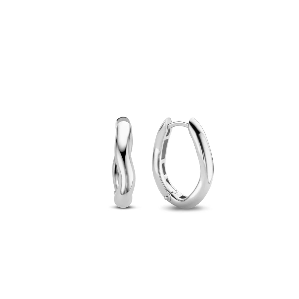 Ti Sento Sterling Silver Ripple Hoops