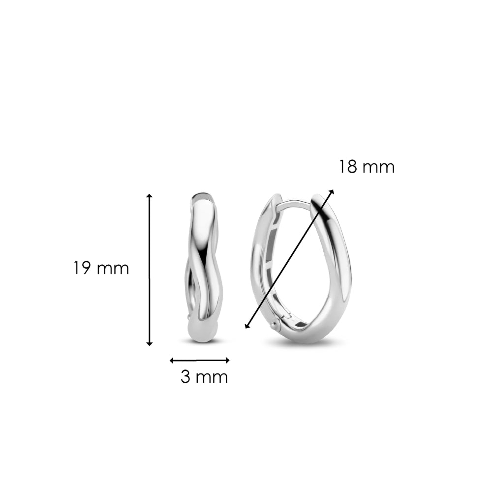 Ti Sento Sterling Silver Ripple Hoops