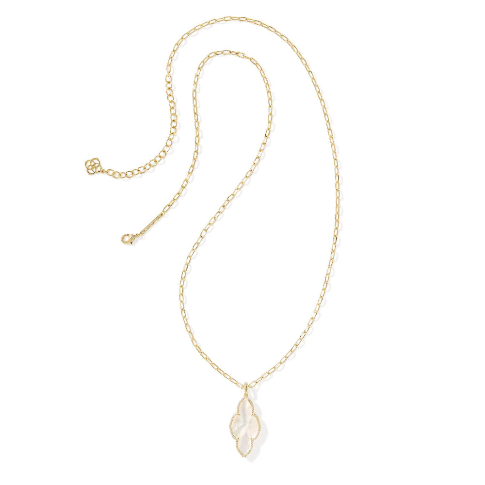 Kendra Scott Abbie Pave Frame Large Long Pendant Necklace