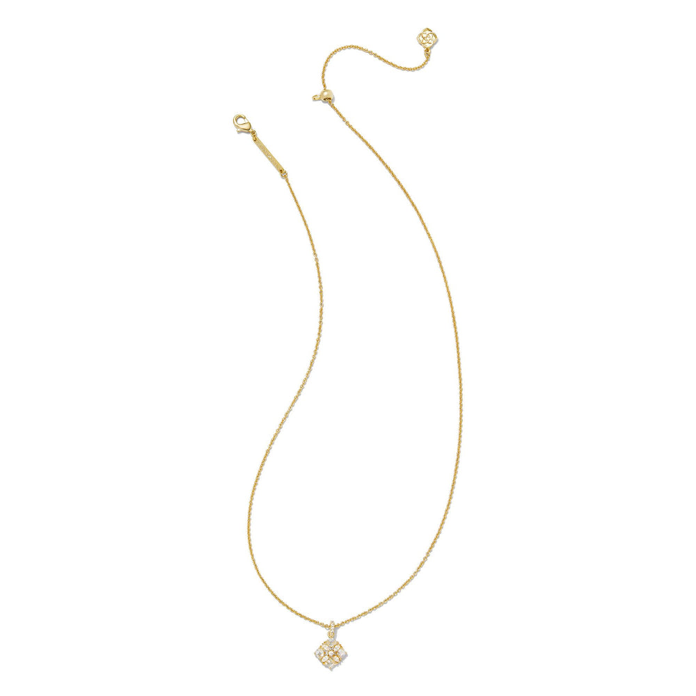 Kendra Scott Dira Crystal Pendant Necklace - Gold White Crystal – Smyth ...