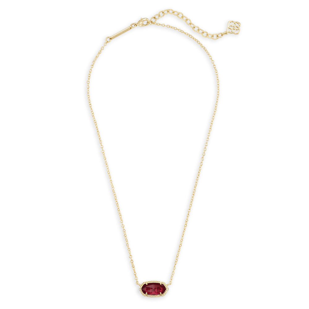 Kendra Scott Elisa Short Pendant Necklace in Gold Clear Berry