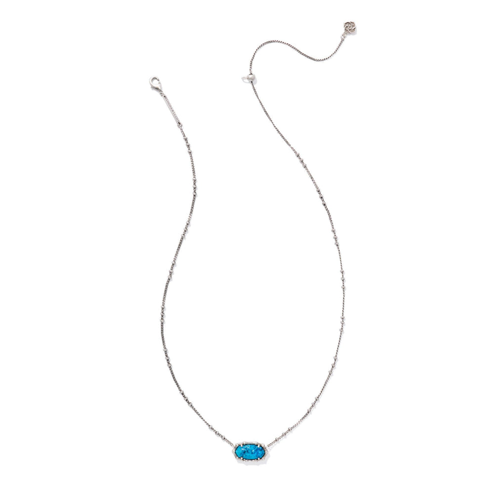 Kendra Scott Silver Elisa Bamboo Frame Short Pendant Necklace