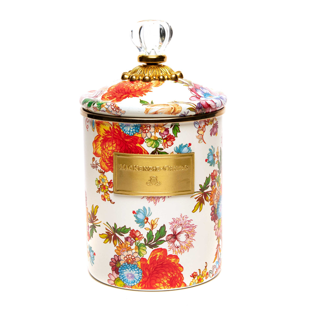 MacKenzie-Childs Flower Market Canister - White – Smyth Jewelers