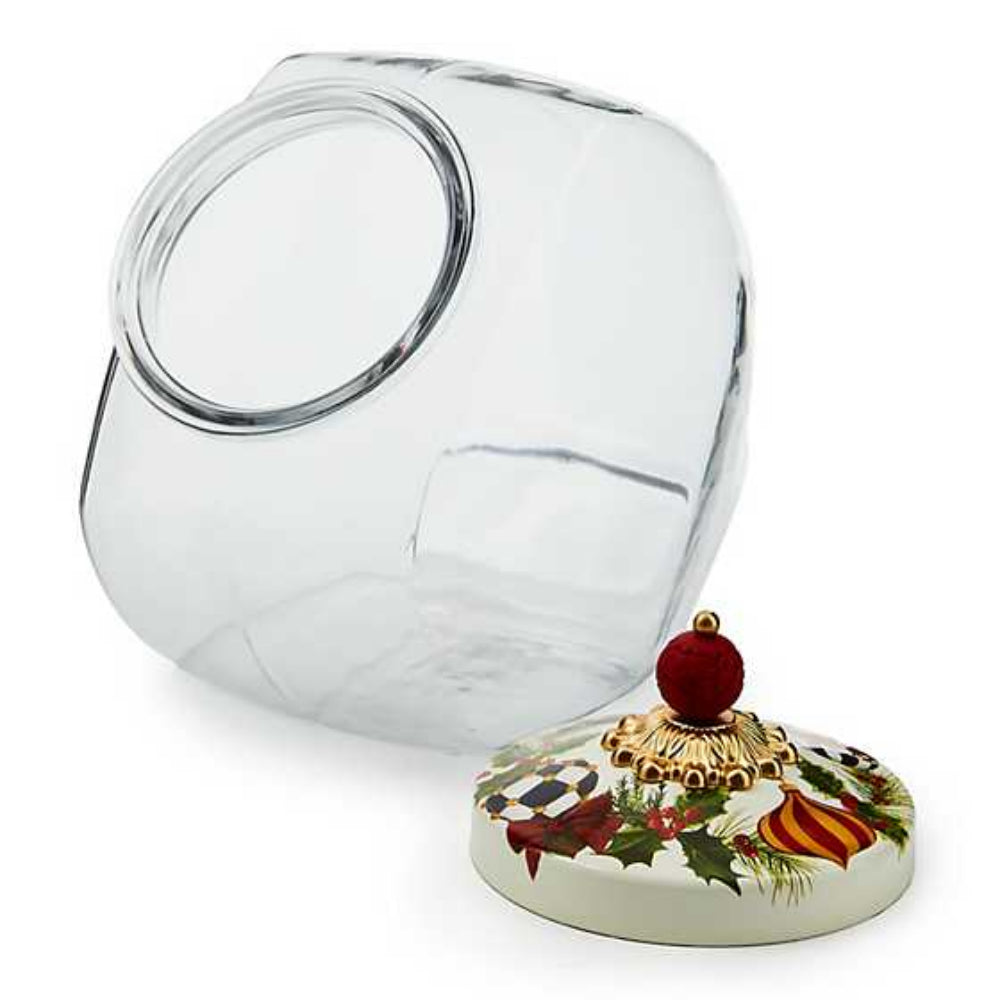 MacKenzie-Childs Cookie Jar with Deck the Halls Lid