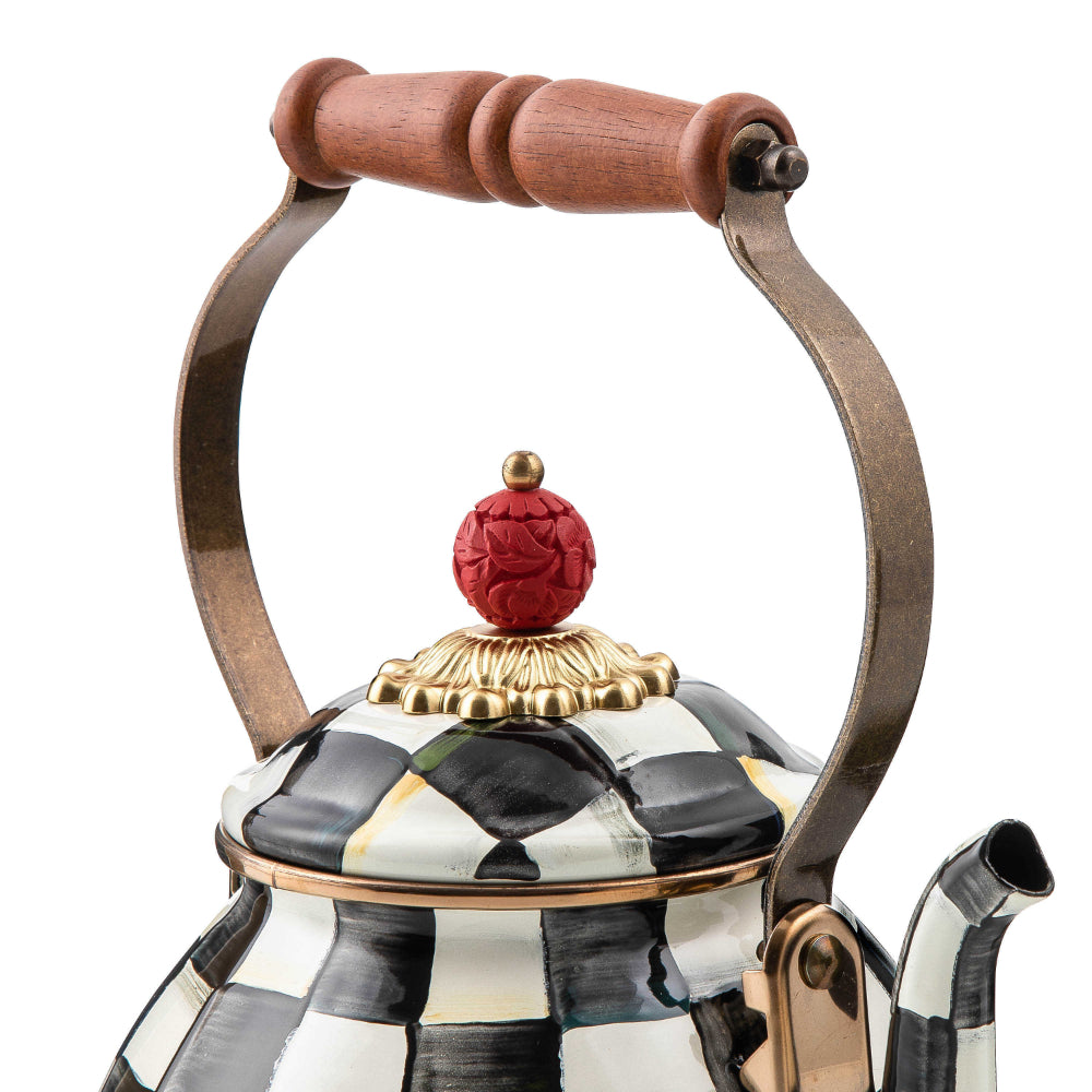 MacKenzie-Childs 3-Qt. Courtly Check Enamel Tea Kettle