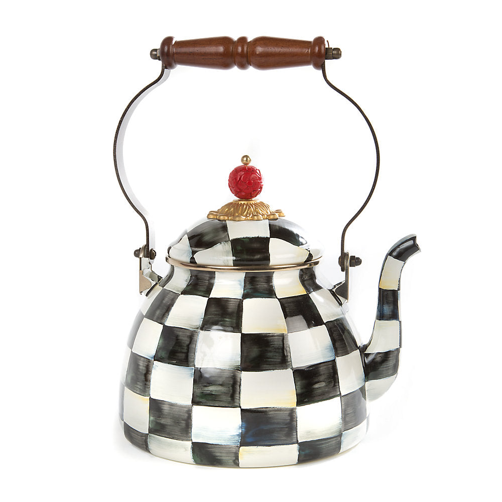 MacKenzie-Childs Courtly Check Enamel Tea Kettle