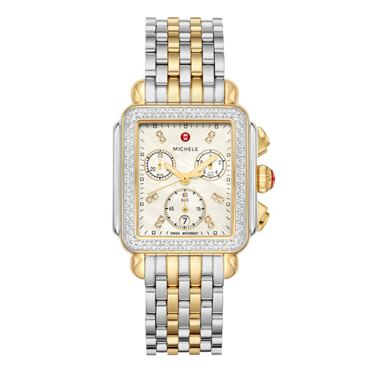 Michele Deco Two-Tone 18k Gold Diamond Watch