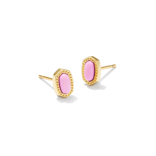 Kendra Scott Mini Ellie Stud Earrings - Gold Fucshia Magnesite