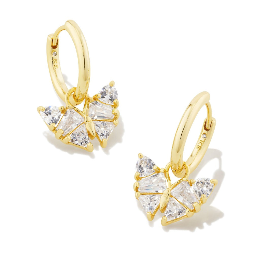 Kendra Scott Blaire Butterfly Earring Gold White Crystal