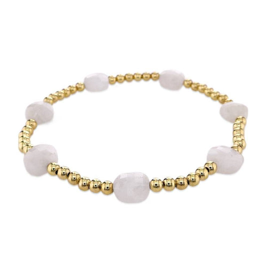 enewton 6.25" Admire Gold 3mm Bead Bracelet - Moonstone