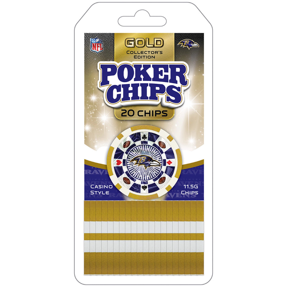 Masterpieces Baltimore Ravens 20 Piece Poker Chips