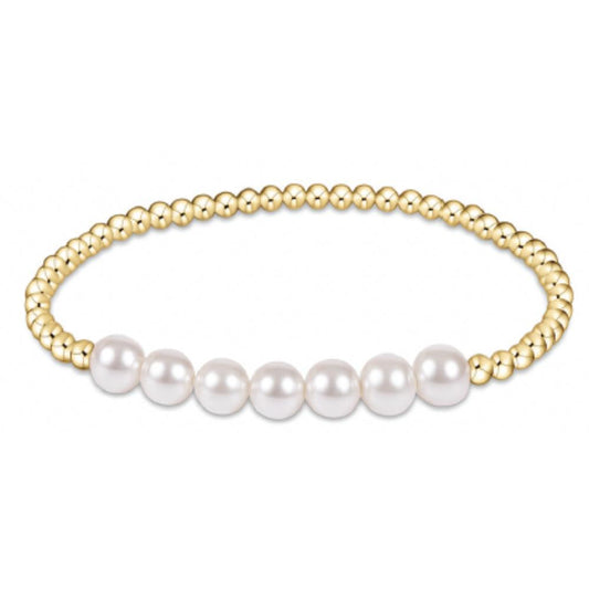 enewton 6.25" Classic Beaded Bliss Bracelet - Pearl - 3mm/6mm