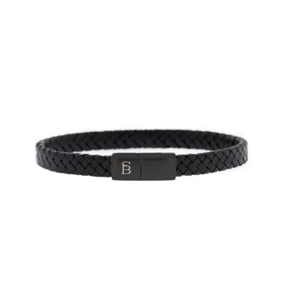 Steel & Barnett Men's Black Edition Leather Bracelet