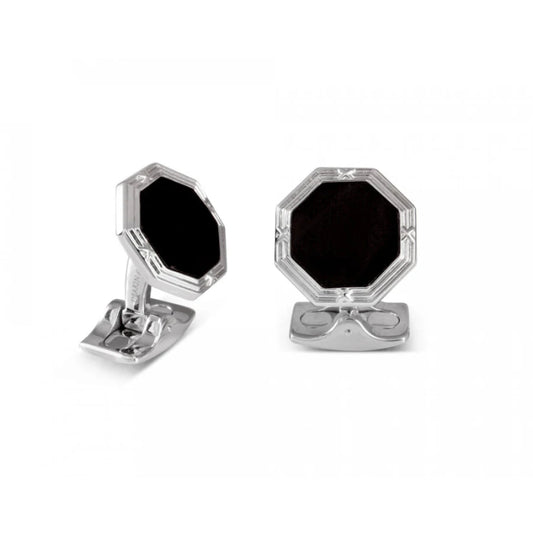 Octagonal Cufflinks With Onyx