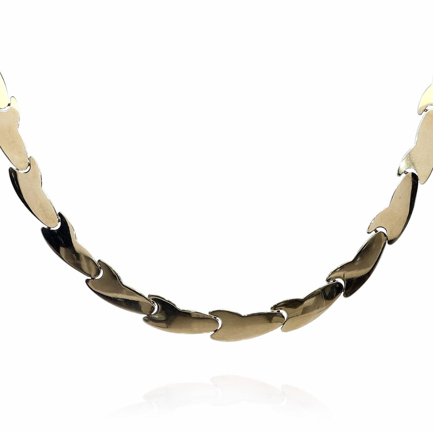 Estate 14k Yellow Gold 17.5" Polished Marquise Link Necklace