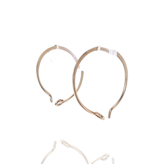 Estate 14k Yellow Gold Thin Wire Hook Closure Hoop Earrings