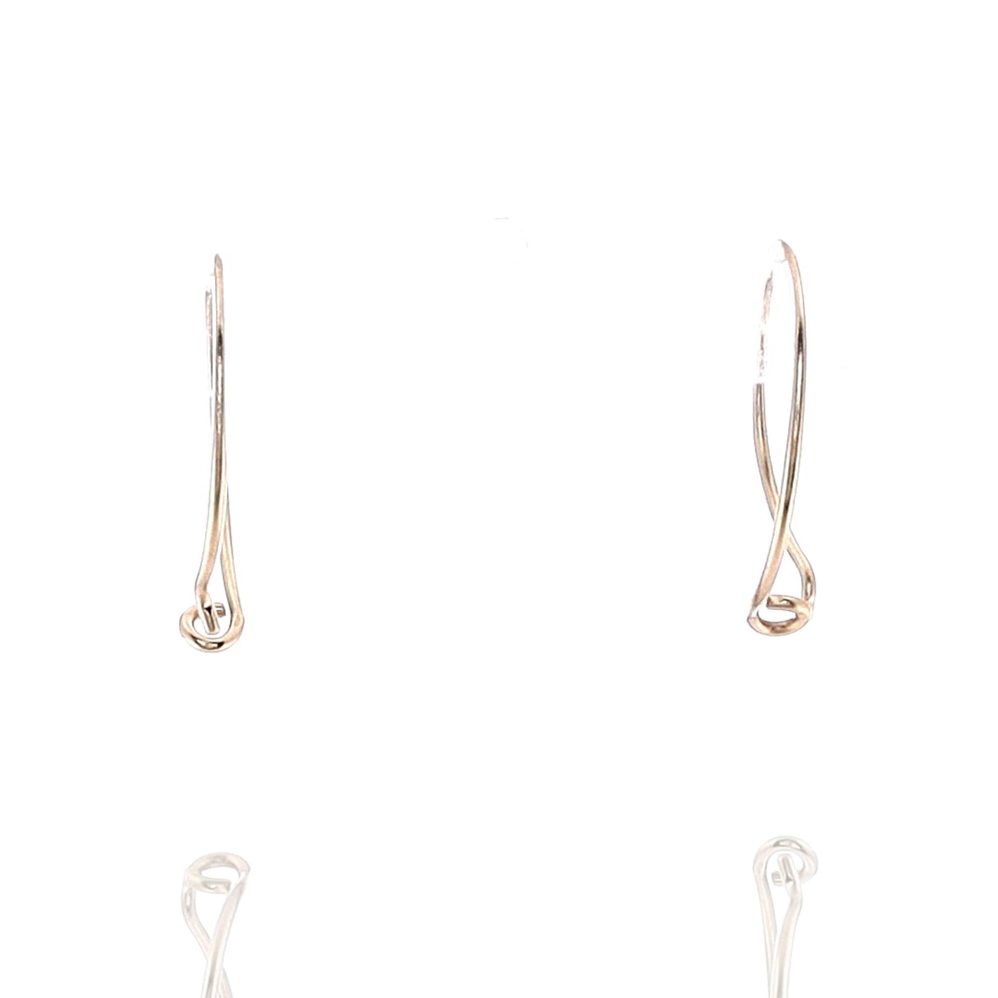 Estate 14k Yellow Gold Thin Wire Hook Closure Hoop Earrings