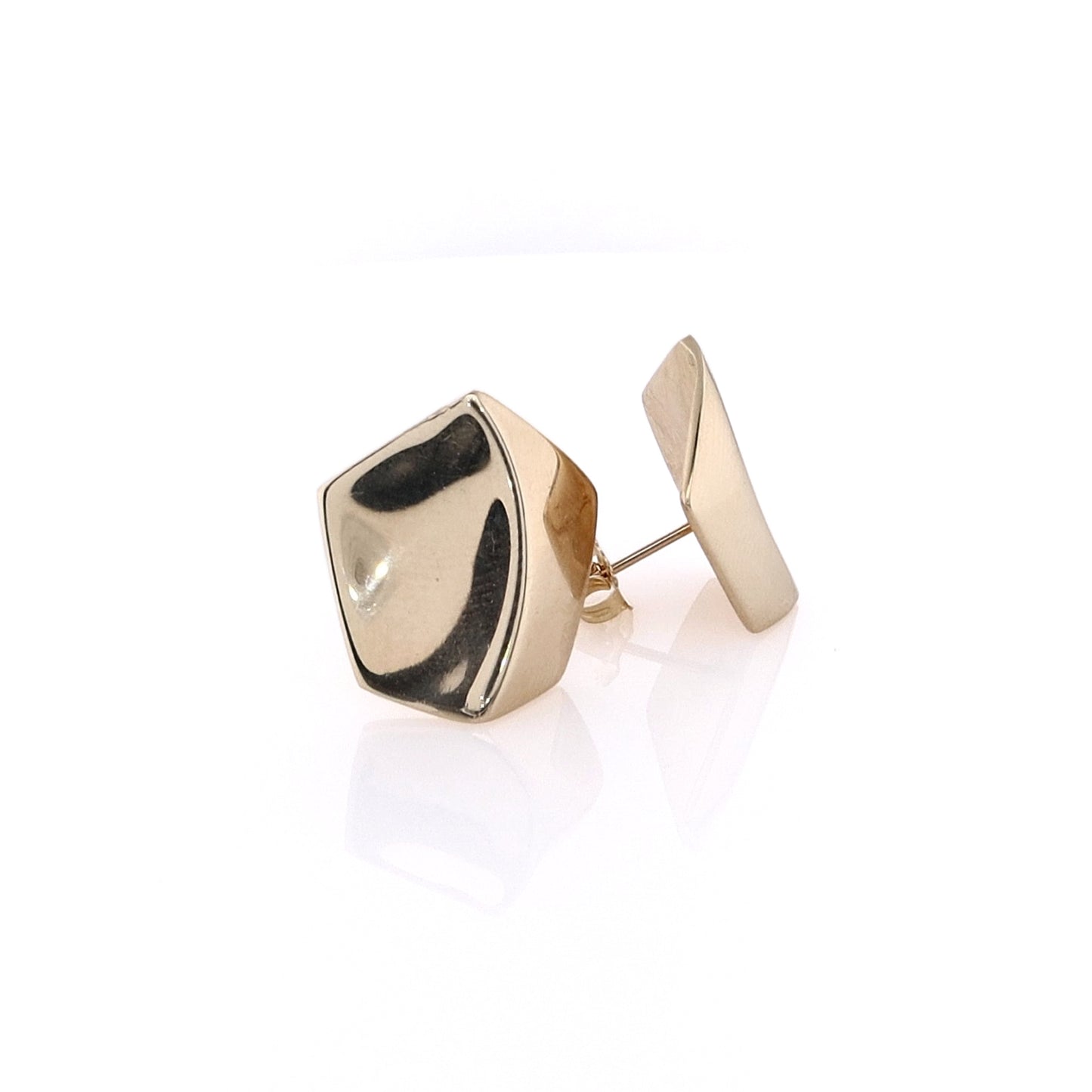 Estate 14 Karat Yellow Gold Polished Polished Angled Geometric Earrings