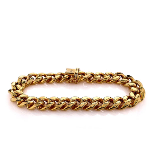 Estate 22k Yellow Gold 8.5" Polished 11mm Curb Link Chain Bracelet