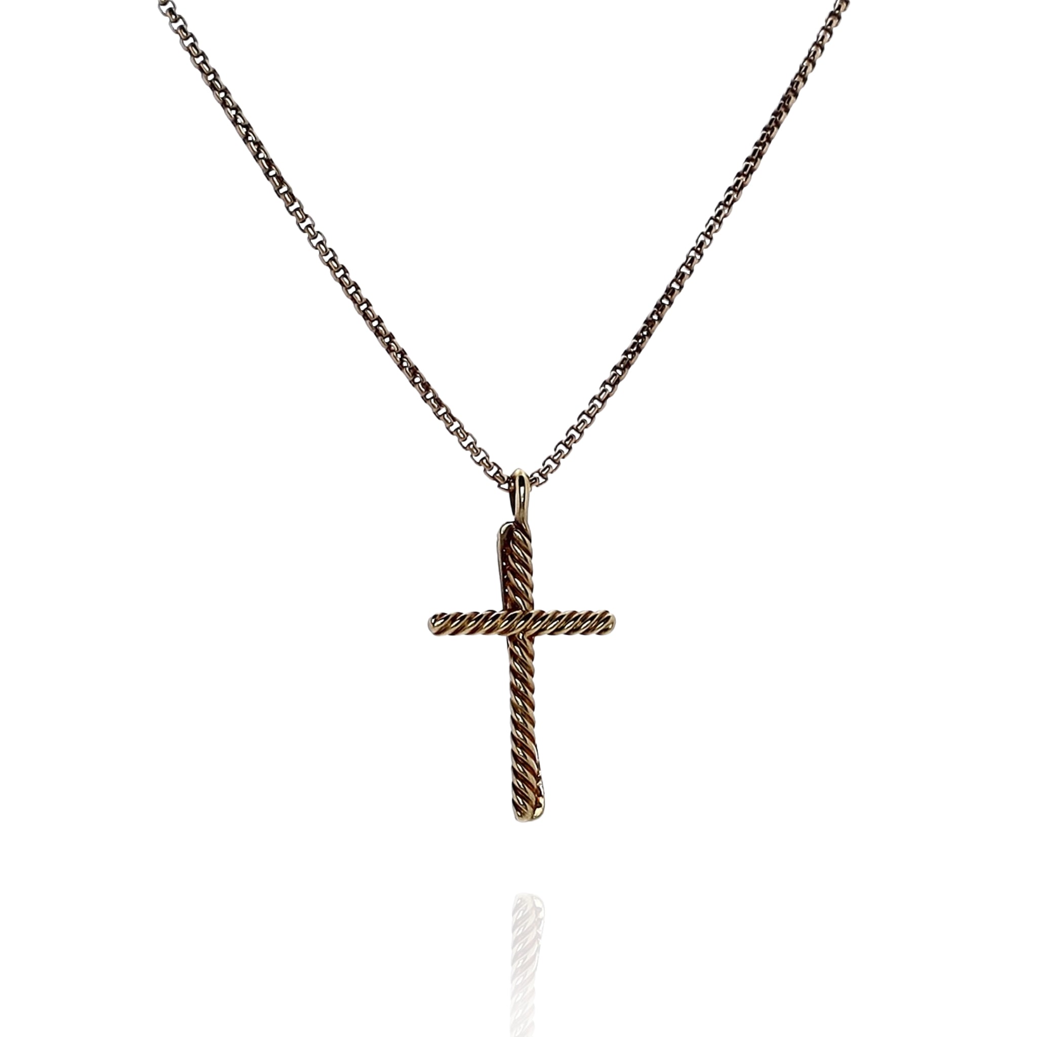 Crossover Cross Necklace with 18K gold orders