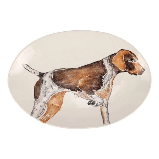 Vietri Cacciatore Pointer Shallow Oval Bowl