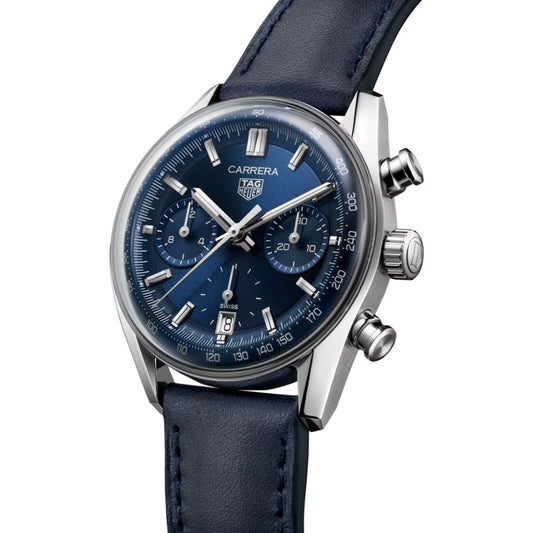 Tag Heuer Carrera Automatic Chronograph 39mm, Steel, Blue Dial & Strap