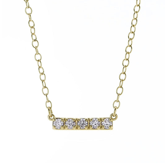 enewton couture 14kt Gold and Diamond Significance Bar Necklace - Five Diamonds