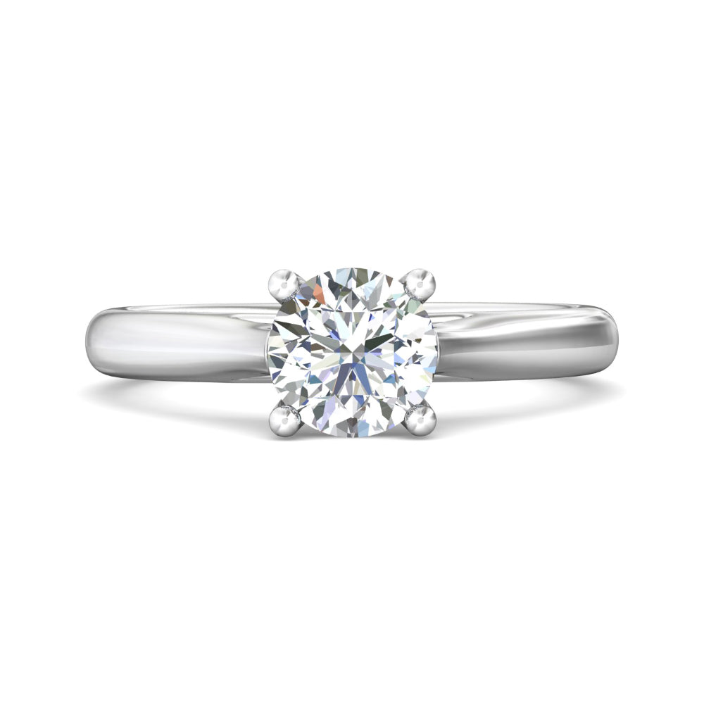 Martin Flyer Platinum Round-Cut Diamond Solitaire Engagement Ring