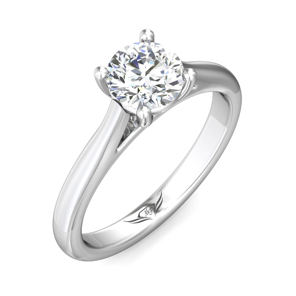 Martin Flyer Platinum Round-Cut Diamond Solitaire Engagement Ring