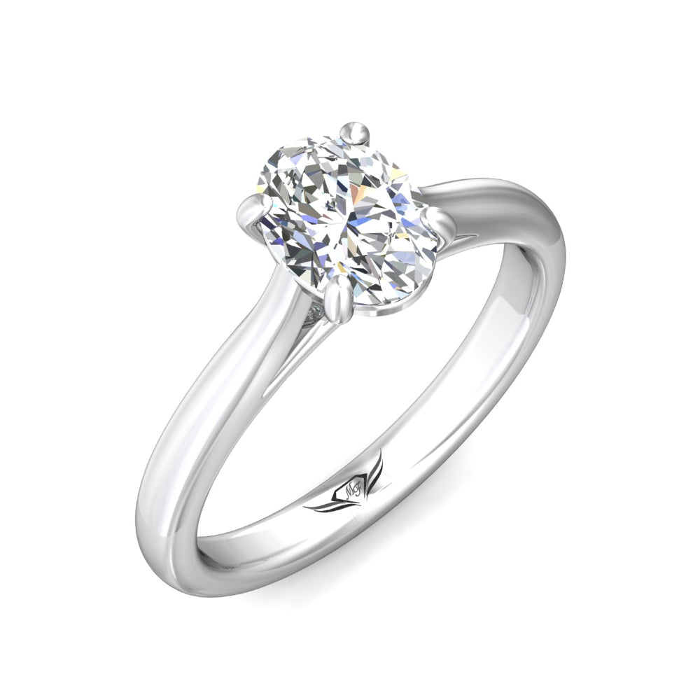 Martin Flyer 14k Oval Diamond Solitaire Engagement Ring