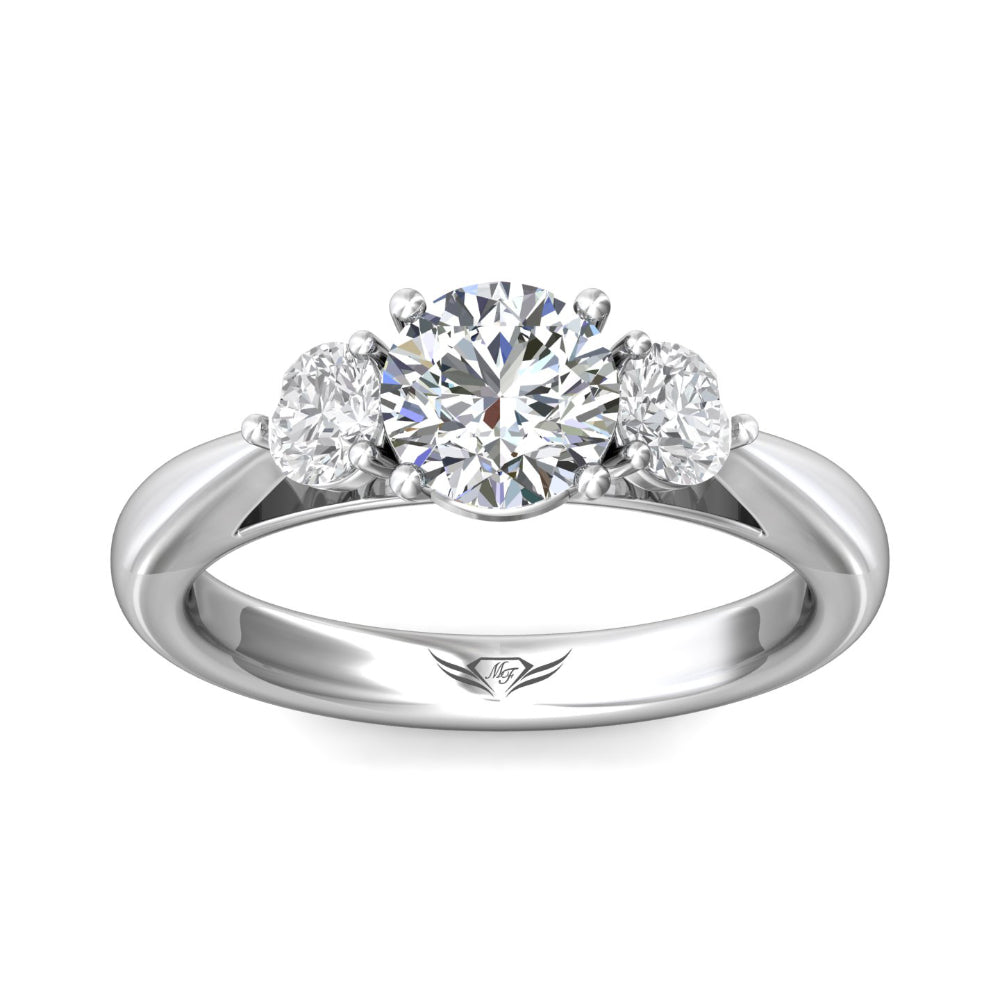 Martin Flyer 14k Three Stone Round Diamond Engagement Ring