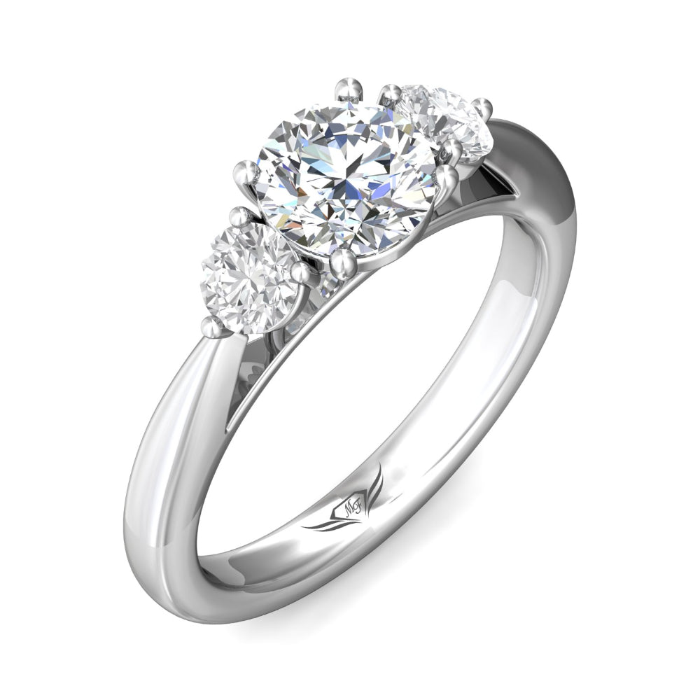 Martin Flyer 14k Three Stone Round Diamond Engagement Ring