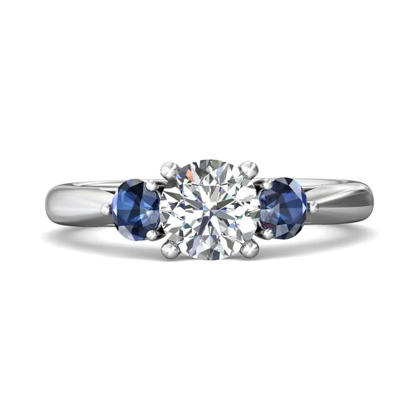 Martin Flyer Round Diamond and Sapphire Engagement Ring – Smyth Jewelers