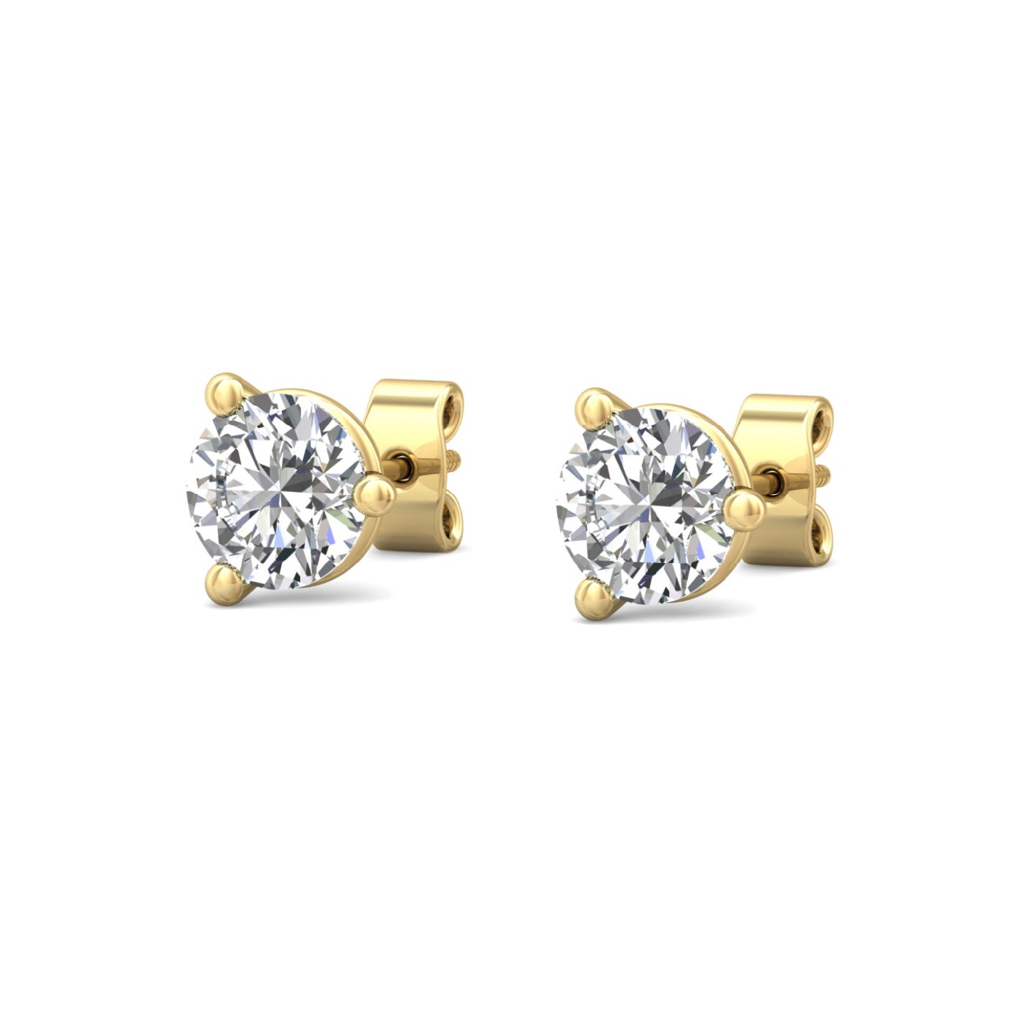 Buy 1.5 Carat Diamond Earrings-yellow Gold Earrings-diamond Stud Earrings-diamond  Earrings for Men-round Diamond Earrings-anniversary Present Online in India  - Etsy