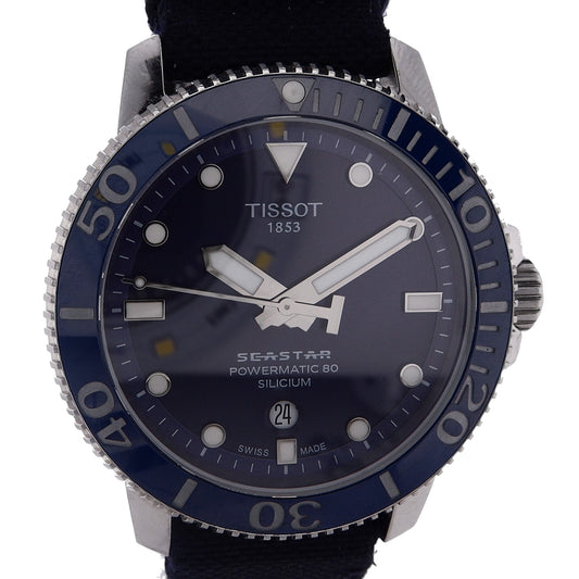 Estate Tissot Stainless Steel Gents Seastar 1000 Powermatic 80 Silicium Blue Dial T120.407.17.041.01