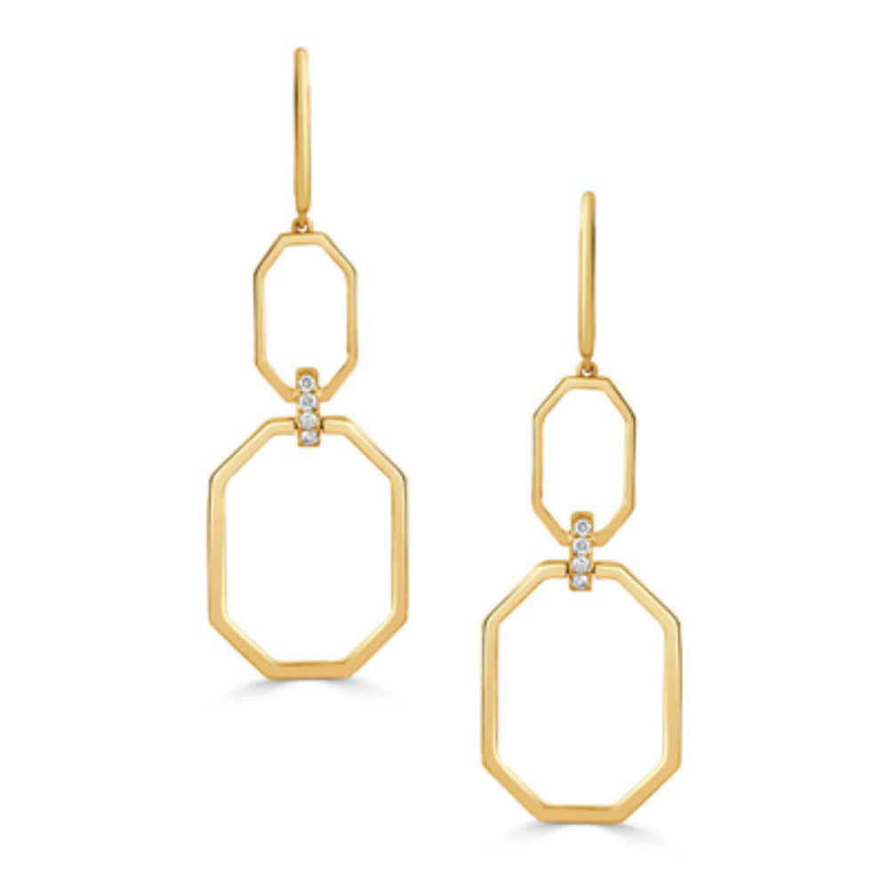 18k Gold Fibonacci Drop Earrings