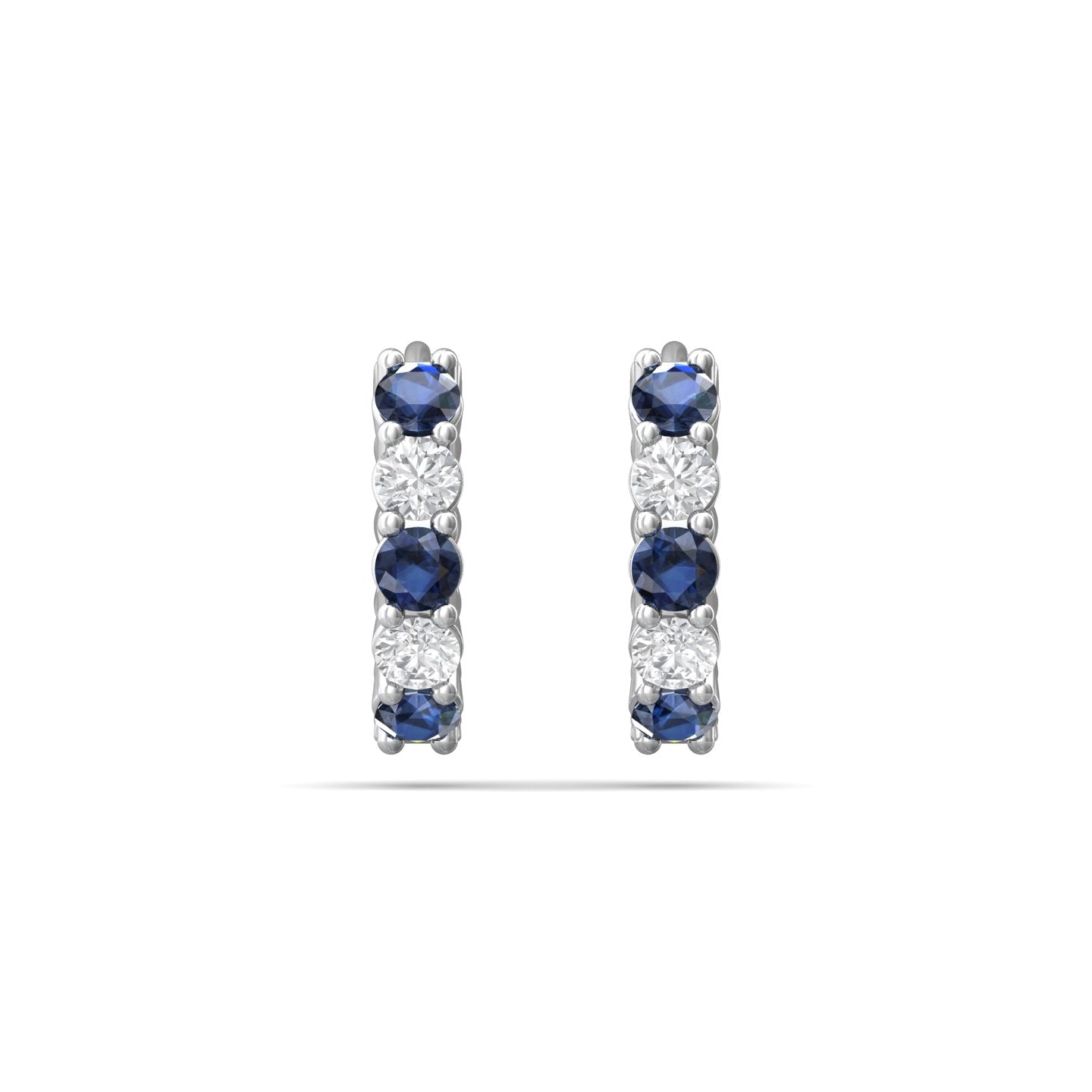 Martin Flyer 14k Diamond & Sapphire Huggie Hoop Earrings
