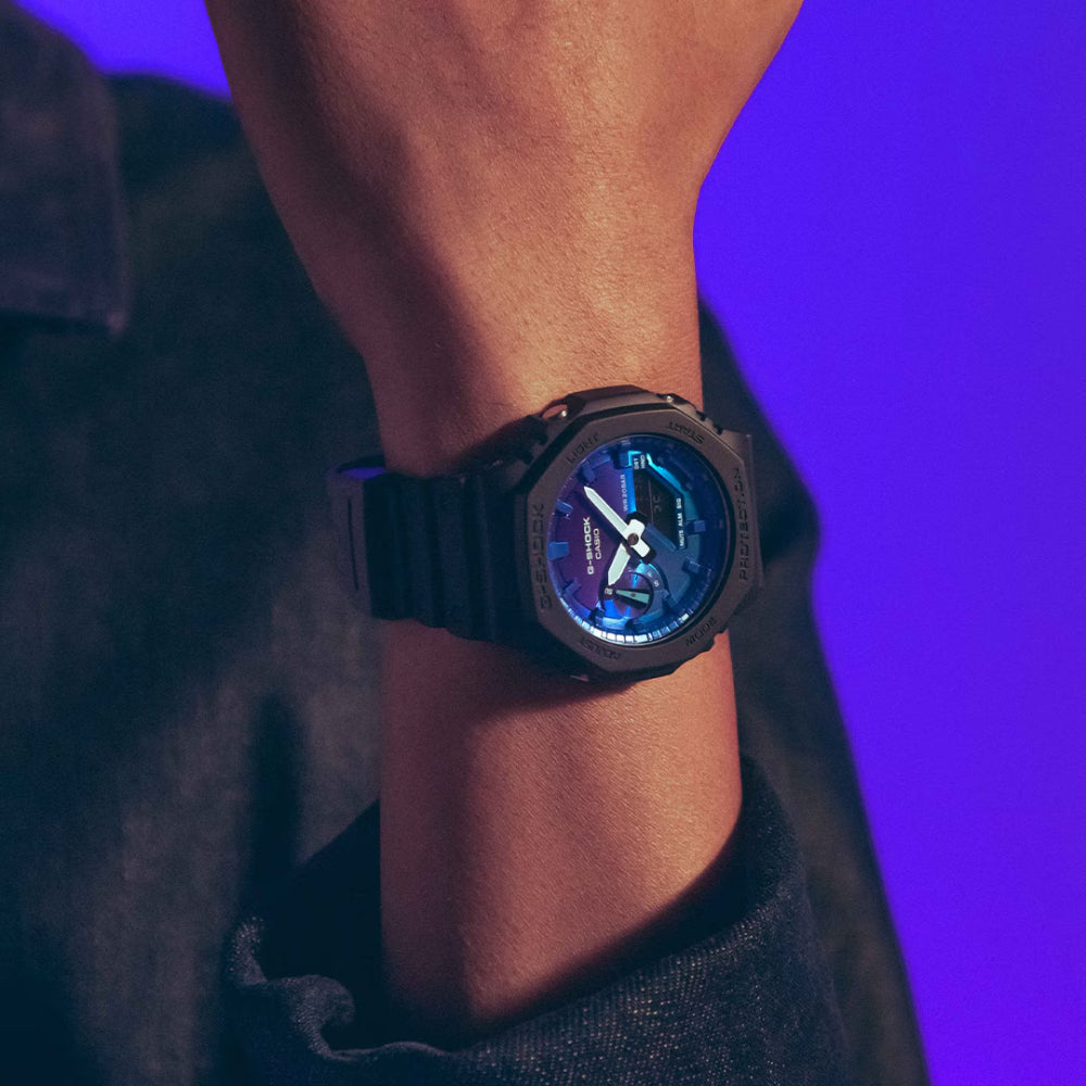 G-Shock Analog-Digital 2100 Series Resin Watch with Vivid Blue Dial