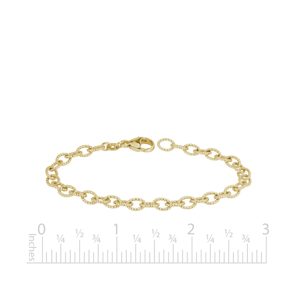 14k Gold Twist Link Bracelet