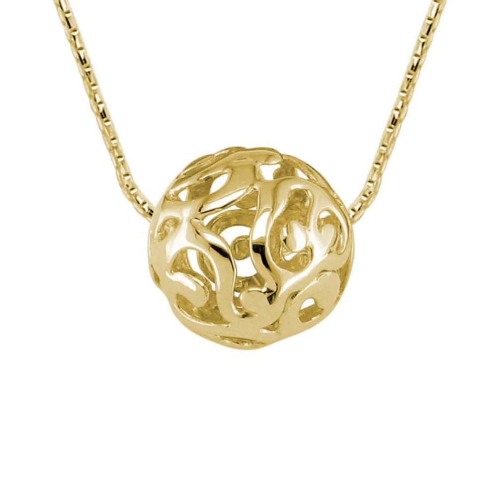 14Y Gold Sphere Pendant Necklace 18