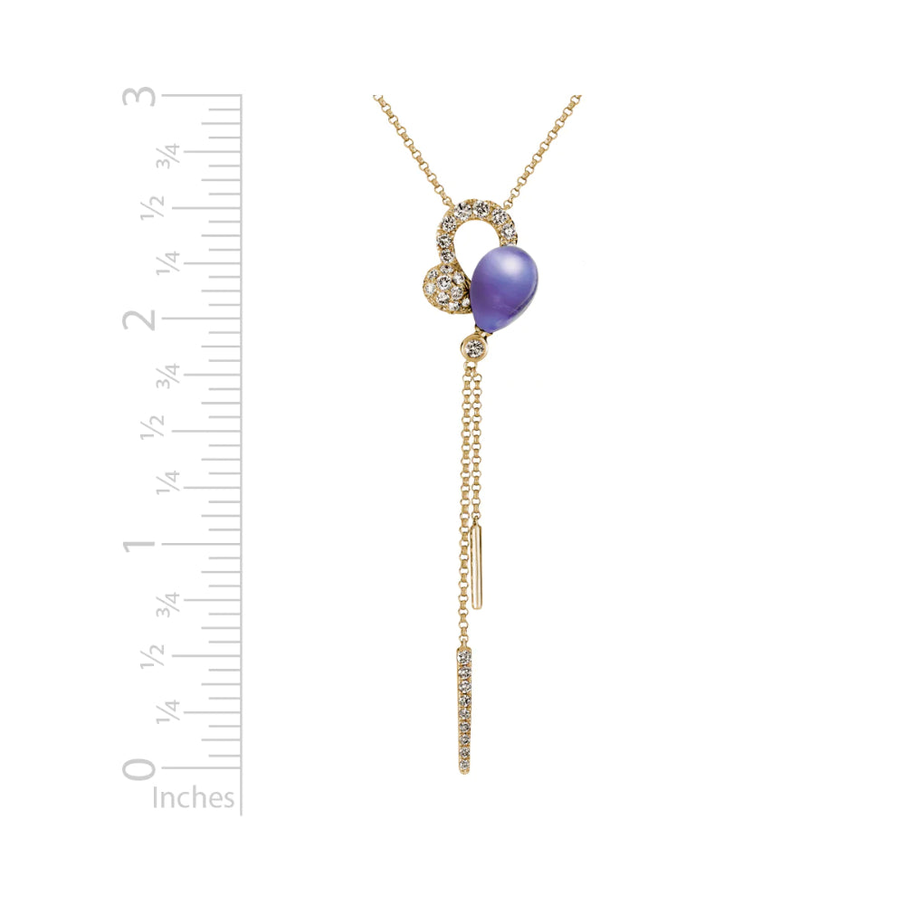 14k Amethyst & Diamond Pendant Necklace